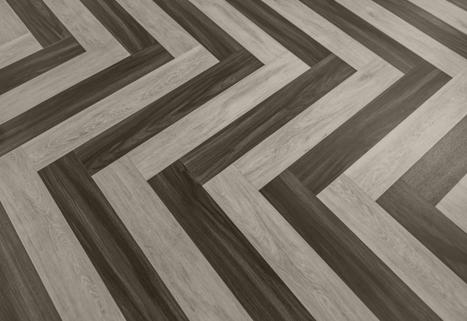 Two-tone chevron plank
